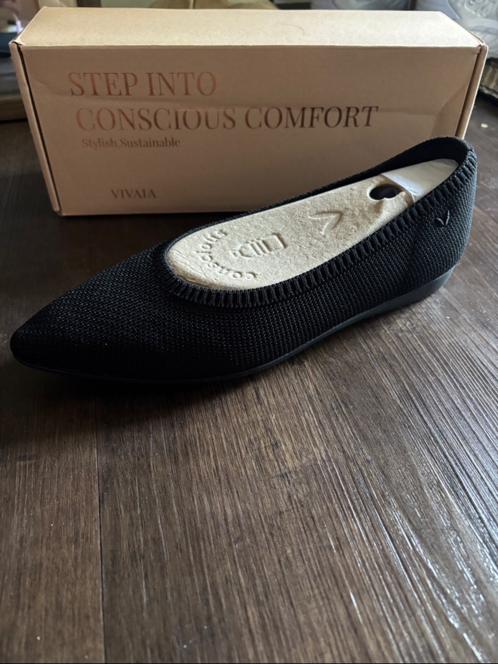 VIVAIA Aria Ultra-Light Black Women's Flats - Picture 3 of 4